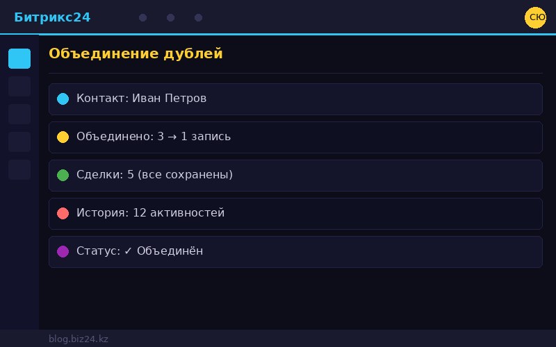 Объединение дублей в Битрикс24