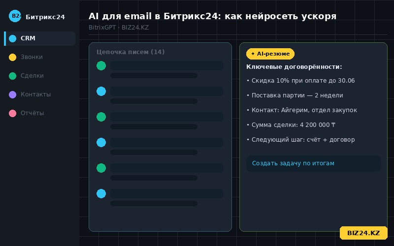 Резюме переписки с клиентом с помощью AI в Битрикс24