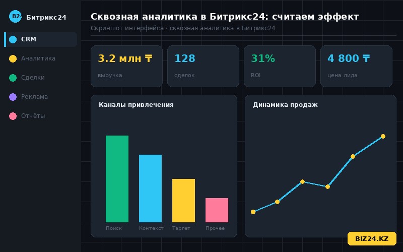 Отчёт сквозной аналитики по рекламным каналам в Битрикс24