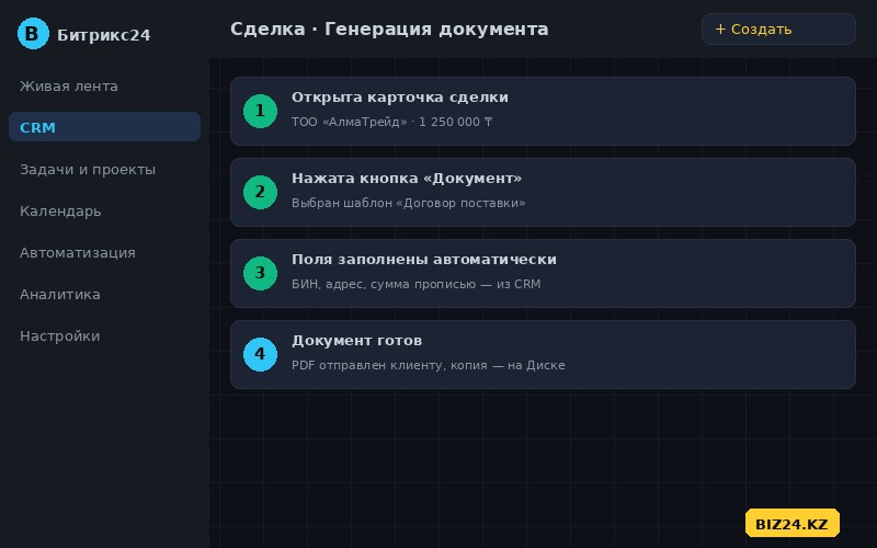 Автоматическая генерация документа из сделки в Битрикс24