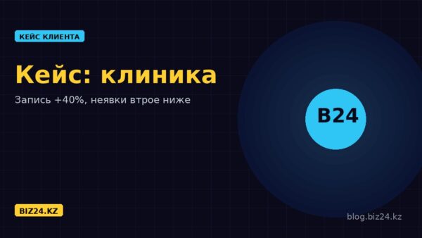 Кейс: Битрикс24 для клиники в Астане — запись выросла на 40%, неявки упали втрое