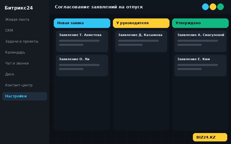 Согласование заявления на отпуск в Битрикс24